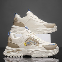 2026春季新款时尚运动鞋皮革舒适防滑百搭低帮系带休闲跑步鞋男鞋