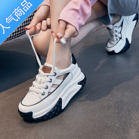 SUNTEK老爹凉鞋女2023新款夏季百搭松糕厚底镂空透气洋气运动小白鞋