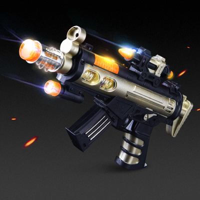 儿童电动玩具宝宝音乐机关声光M4冲锋男孩2-3岁8-12特警玩具特种兵装备套装警察玩具军事模型黄金枪(电池款)