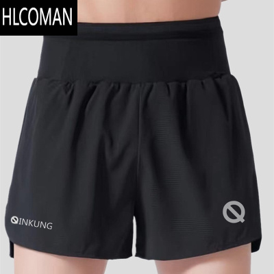 HLCOMAN马拉松专业跑步短裤带内衬男女轻功运动4分裤后腰可放手机