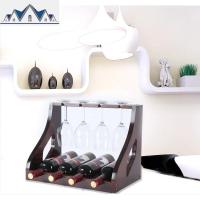 红酒架摆件高脚杯架倒挂家用 葡萄酒展示架实木欧式创意现代简约 三维工匠收纳层架