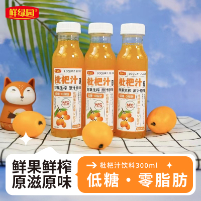 鲜绿园鲜果生榨枇杷汁整箱装枇杷原汁工厂直发批发价