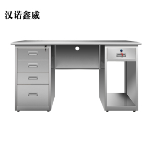 汉诺鑫威不锈钢桌车间工作实验收银写字操作桌子带锁抽屉电脑桌201五斗一空1.4米[工厂现做 7天内发货]