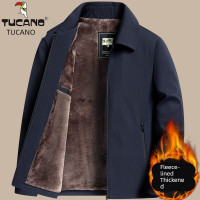 啄木鸟中老年人夹克男爸爸冬装外套加绒加厚款秋冬季爷爷保暖棉衣