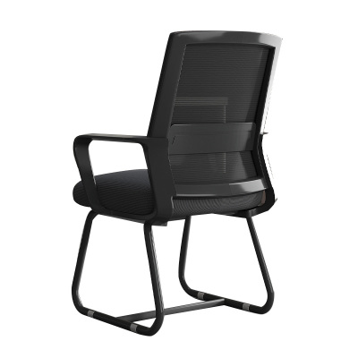 阿拉贡电脑椅家用办公椅舒适久坐网椅会议室椅职员椅弓形椅工学椅学习椅[弓形脚]黑框 黑网(宽厚腰拖)