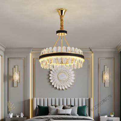 苏宁放心购 轻奢led水晶吊灯客厅灯美式简约后现代复式楼欧式吊灯大气北欧卧室餐厅灯具灯饰