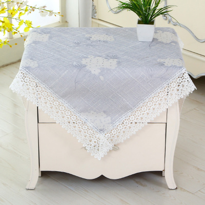 床头柜盖布家用卧室简约现代遮盖烘焙精灵防尘罩打印机防灰尘盖巾茶几桌布深蓝色花香之约灰150*200cm（餐桌常用）