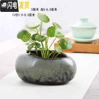 三维工匠水仙花铜钱水培花盆水养的仿石头盆景碗莲睡莲个性创意陶瓷无孔 深卡其布色SG-813x 中等花盆容器