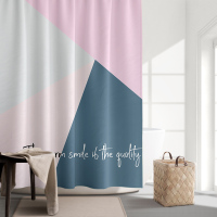 北欧ins浴帘浴室防水布洗澡间帘子现代简约隔断帘简易套装免打孔