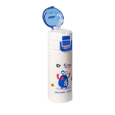 希乐保温杯400ml不锈钢便携双饮光鲜蓝XB-24100