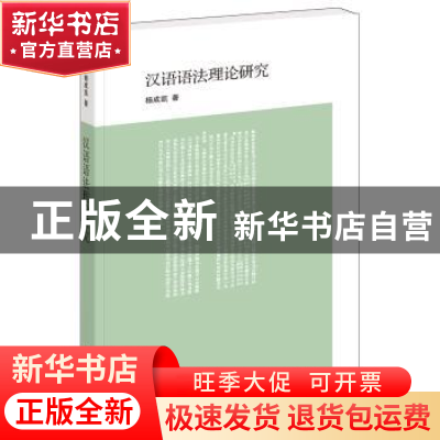 正版 汉语语法理论研究 杨成凯著 中华书局 9787101132519 书籍