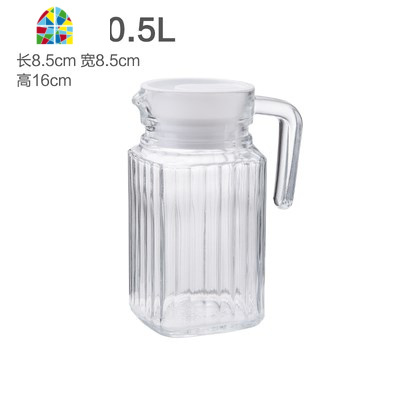 大装容器玻璃壶扎壶带盖家用冷水家用带嘴的壶容量果汁容器豆浆 FENGHOU 八角壶1.1L凉水壶