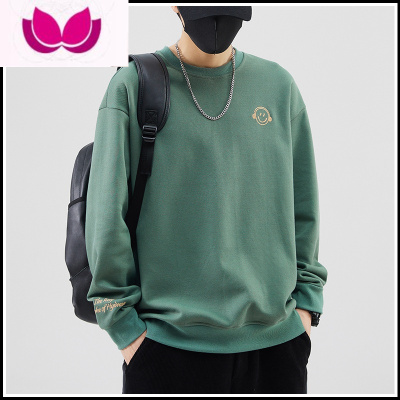 七斓圆领卫衣男士春季2023新款潮流牌ins无帽套头上衣宽松外套T恤