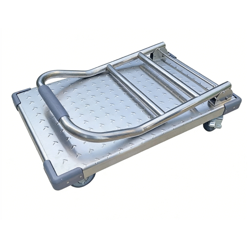 锴晟 平板车 304不锈钢手推车 消音小推车 不锈钢车 折叠把手 带护角 75*50*95 台