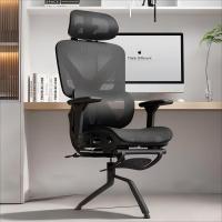 局趣多人体工学椅办公椅护腰舒适靠背椅电脑椅家用座椅-黑色