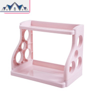 双层厨房置物架调味料收纳架落地塑料刀架调料架调味品架子 三维工匠