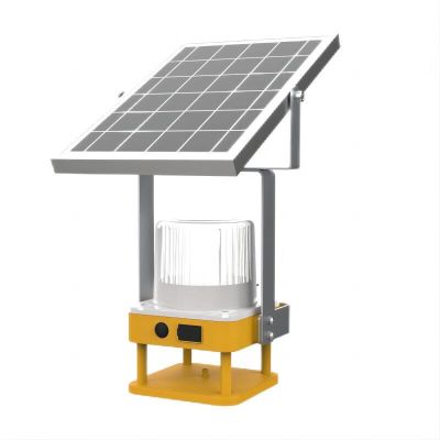 明特佳 太阳能声光警示灯 JR7870E 1W 20闪/分钟LED 供电方式:电池 IP66 续航6天 DC3.7V黄色