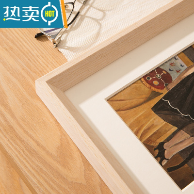 敬平实木大相框挂墙A3营业执照4K素描装裱画框外框拼图框定制任意尺寸 橡木色 标18寸[35.3*45.6厘米]挂墙