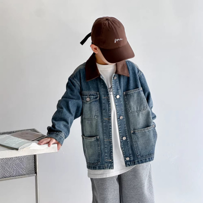 男童春装牛仔外套2026新款潮春秋大男孩上衣春季痞帅儿童夹克