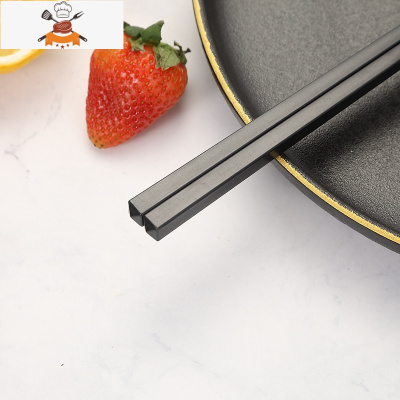 合金筷子家用27厘米火锅创意防滑10双快子各种不同颜色可高温 敬平 黑色10双