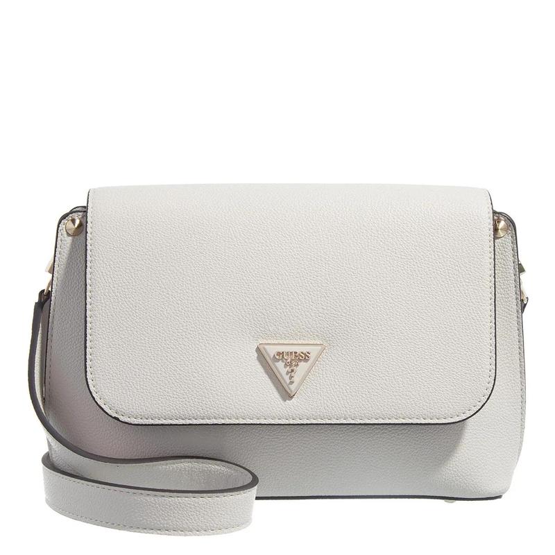 GUESS风琴链条包手提单肩斜挎邮差包奶油白伪皮女士日常通勤百搭
