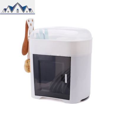 厨房碗筷收纳盒置物架放碗碟沥水架收纳箱带盖家用储物架塑料碗柜 三维工匠