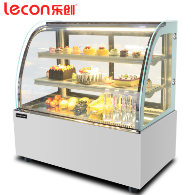 Lecon/乐创1.5米落地式(黑/白)(弧形/直角)蛋糕柜1展示柜商保鲜冷藏熟食柜寿司LC-DDG05商用冷藏展示柜
