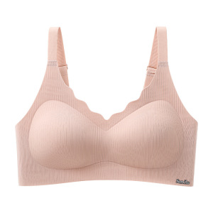 云朵无痕内衣女士夏季薄款小胸聚拢一片式裸感收副乳防下垂文胸罩