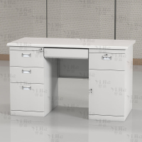 翌嘉 钢制办公桌职员桌员工桌学生写字台1.4米B款