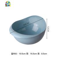 淘米盆篮厨房用品洗米筛漏塑料洗菜盆洗菜篮子 FENGHOU 小号北欧蓝