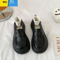 聚范英伦风小皮鞋女2024新款厚底玛丽珍日系百搭圆头一脚蹬乐福鞋