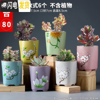 三维工匠多肉花盆陶瓷粗陶透气复古创意大号老桩肉肉植物盆 款式9 中等花盆容器