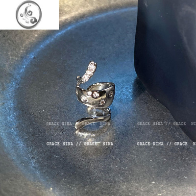 JiMi被问了N次!缠绕闪钻耳夹无耳洞女耳饰高级小众耳环2023年新款潮