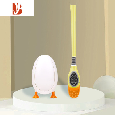 三维工匠潜水鸭无死角硅胶马桶刷厕刷带底座硬毛洗厕所器卫生间清洁家用