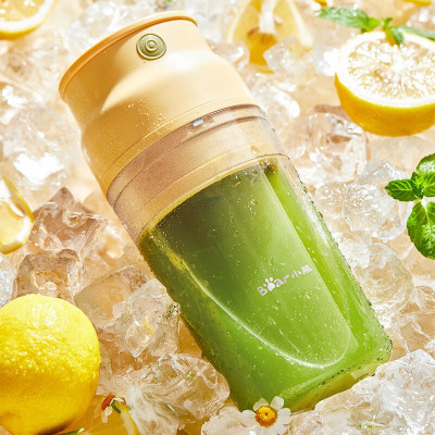 小熊(bear)便携式榨汁杯300ML38秒榨汁304不锈钢双刀自动清洗大容量电池LLJ-Q04B5[ZMD安心系列]