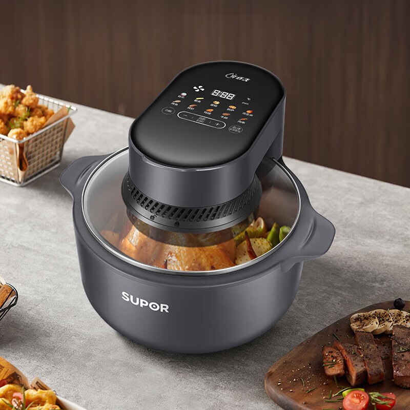 苏泊尔(SUPOR)空气炸锅5L大容量可视电炸锅 蒸汽嫩炸薯条机 上盖可拆洗 彩色大屏触控轻松炸整鸡KD50DQ77