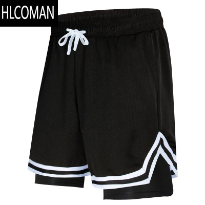 HLCOMAN美式篮球短裤内衬假三分冰丝速干不过膝跑步健身训练运动男夏