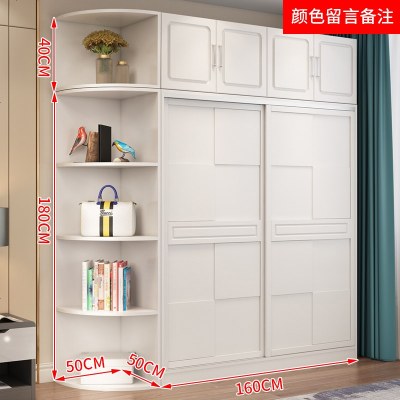 欧式衣柜组装推拉出租房用现代简约卧室经济型滑移木质大衣橱