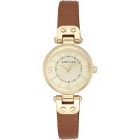 Anne Klein女士石英防水金属表欧美时尚简约商务手表黑盘黑带