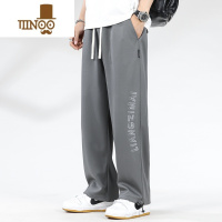 YANXU夏季阔腿运动裤男士宽松直筒加肥加大码胖子肥佬束脚休闲卫裤薄款