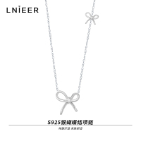 S925纯银蝴蝶结项链女2025新款甜美ins简约小众高级感锁骨链夏款送女朋友老婆情人节七夕生日礼物