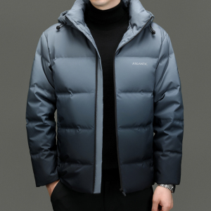 渐变色90白鸭绒羽绒服男款加厚潮牌新款冬季防寒男士外套短款冬天保暖衣服羽绒服男短款冬季高端宽松渐变潮上衣冬装保暖加厚外套