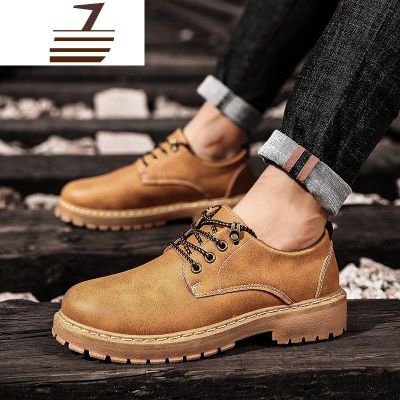 尗卡男士休闲鞋工装鞋马丁鞋男韩版潮流大头皮鞋男百搭休闲靴子男