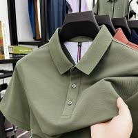 95棉细珠地polo衫男士夏季新款潮牌中年纯色商务休闲男士短袖