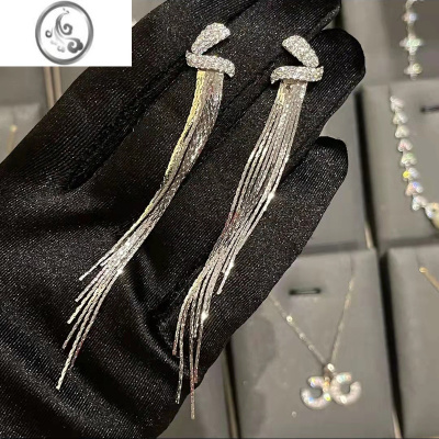 JiMi高级感气质流苏耳环ins新款潮小众设计耳钉日韩优雅轻奢长款耳饰