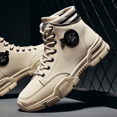 Ideamini马丁靴男靴子男秋冬季男鞋英伦靴子男高帮马丁靴潮流男靴工装靴靴子