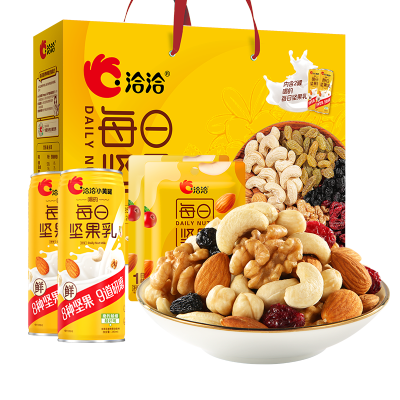 洽洽 小黄袋每日坚果 25g*30袋+240ml*2罐(盒)