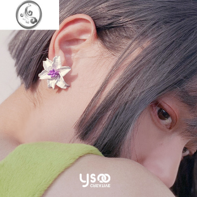 JiMi花朵夸张个性原创设计耳钉显脸小时尚耳饰甜酷女孩高级设计感