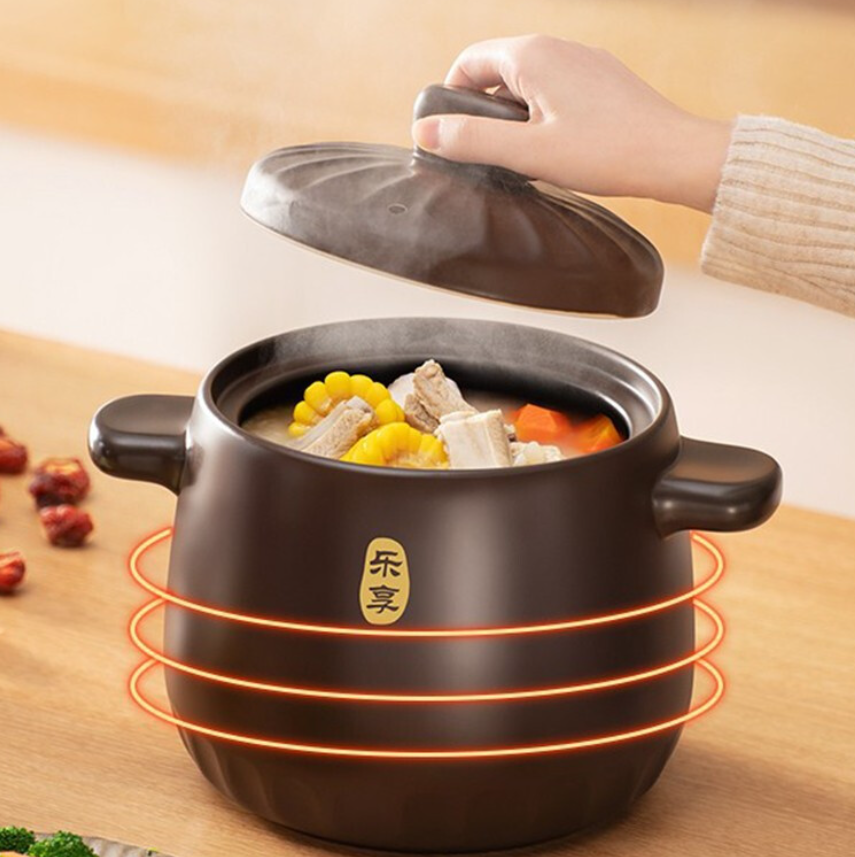 苏泊尔(SUPOR) 砂锅陶瓷煲新陶养生煲深汤煲炖锅家用煲汤熬药焖烧棕燃气明火专用 4.5L TB45A1