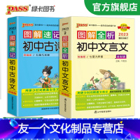 [全国通用]口袋书初中古诗文+文言文 初中通用 [友一个正版]2023版初中文言文完全解读七八九年级文言文全解一本通译注